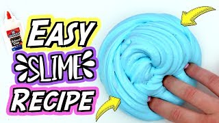 HOW TO MAKE SLIME For Beginners NO FAIL Easy DIY Slime Recipe [upl. by Ahsinan]