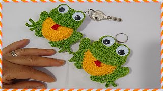 SAPINHO DE CROCHÃŠ ðŸ¸ CHAVEIRO  VEJA O PASSO A PASSO crochet frog  rana de ganchillo [upl. by Eyla]