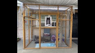 DIY “Catio”  Outdoor cat patio Made it all by myself [upl. by Etteloc]