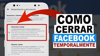 Como CERRAR Facebook TEMPORALMENTE [upl. by Bria457]