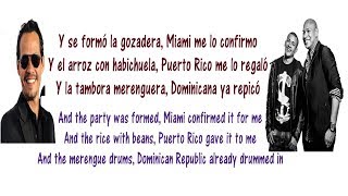 Gente de Zona  La Gozadera Lyrics English and Spanish ft Marc Anthony  Translation amp Meaning [upl. by Eldnar475]