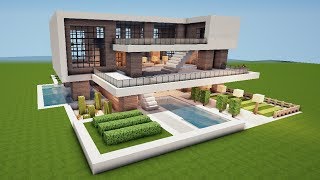 GROßE MODERNE VILLA in MINECRAFT bauen TUTORIAL HAUS 174 [upl. by Jona827]