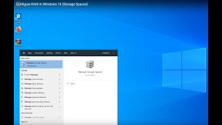 Configure RAID in Windows 10 Storage Spaces [upl. by Reitman967]