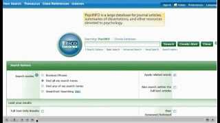 PsycINFO Basic Tutorial EBSCOhost 20 [upl. by Sukhum]