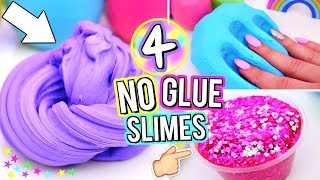 4 Easy DIY Slimes WITHOUT GLUE How To Make The BEST SLIME WITH NO GLUE [upl. by Malti]