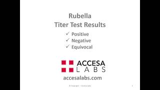 Rubella Titer Test Results Overview [upl. by Dnalro465]