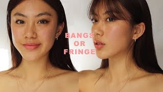 HOW I CUT FRINGE  BANGS  Haley Kim [upl. by Hsotnas511]