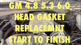 Chevy silverado GMC Sierra head gasket replacement GM 48 53 60 COMPLETE HEAD GASKET REPLACEMENT [upl. by Ayikan654]