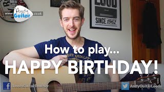 Happy Birthday EASY Guitar Tutorial How to play [upl. by Amarillis]