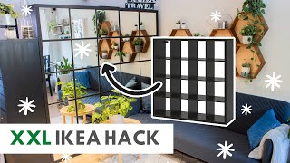 XXL IKEA HACK KALLAX Regal in Spiegel umwandeln  Raumtrenner selber bauen [upl. by Nna357]