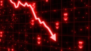 Stock Market Crash of Red Arrow Graph Going Down Into Recession 4K 60fps Wallpaper Background [upl. by Eidualc84]