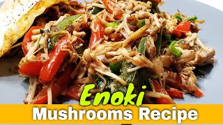 How to Cook Enoki Mushrooms stir fry Recipe by Homemade Kitchen Flavors [upl. by Behlke]