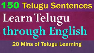 150 Telugu Sentences  Learn Telugu through English [upl. by Tertia]