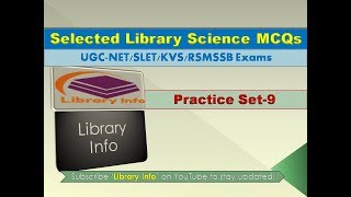 Selected Library Science MCQs UGCNETSLETKVSRSMSSB Exams [upl. by Sharl]