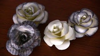 Como hacer Flores de papel Rosas facil [upl. by Marela]