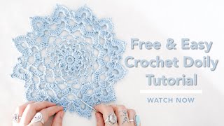 Easy Crochet Doily Tutorial For Beginners Quick Doily Pattern Flower Doily Crochet Pattern [upl. by Waddle]