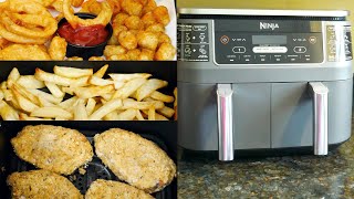 Ninja Foodi 2 Basket Air Fryer DEMO and REVIEW [upl. by Yboc]