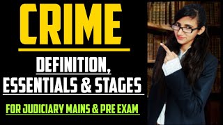 DEFINITION OF CRIME IN IPC  ESSENTIALS OF CRIME IN IPC  STAGES OF CRIME IN IPC [upl. by Alakam482]