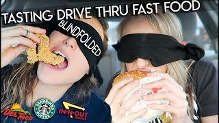 TASTING DRIVE THRU FOOD BLINDFOLDED  Tags amp Challenges [upl. by Ainimreh]