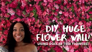 Huge Dollar Tree Flower Wall DIY [upl. by Baggett793]