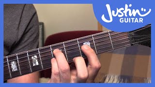 10 Basic Jazz Chords  Guitar Tutorials  JustinGuitar JA001 [upl. by Aerdno232]