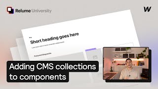 Adding CMS Collections To Components  Relume Library [upl. by Mezoff998]