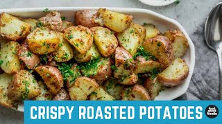 CRISPY GARLIC PARMESAN POTATOES  Oven Roasted [upl. by Einneb]