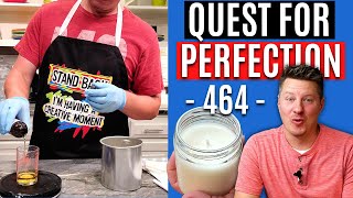 How to Make the PERFECT 464 CANDLE Part 1  464 Soy Wax  Pour Temp Vybar Frosting Jar Adhesion [upl. by Jacques]