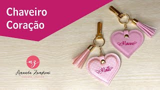 Como fazer um Chaveiro de Coração em Sintético  Passo a Passo  PAP  Tutorial  DIY [upl. by Estus713]