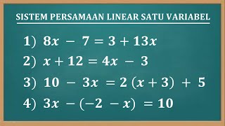 PERSAMAAN LINEAR SATU VARIABEL [upl. by Norling146]