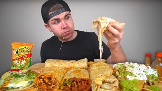 Cheesy Mexican Food Mukbang Round 2 Burritos Loaded Tostada Fish Taco [upl. by Krum482]