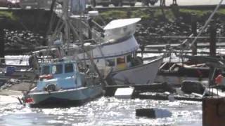 Tsunami destroys Crescent City Harbor 31111 HD [upl. by Buehler]