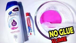 No GLUE  2018 How to make Shampoo and Toothpaste Slime [upl. by Akcirederf]