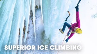 Climbing Frozen Waterfalls Just North of Detroit  Superior Ice Climbing Episode 1 [upl. by Deny860]