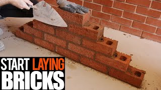 How to lay bricks for beginner [upl. by Nissensohn]