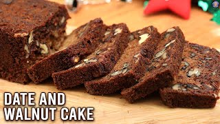 Dates Walnut Cake  How To Make Eggless Cake  Easy Cake Recipe  Christmas Special  Varun [upl. by Nehgem]