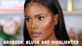 BRONZER BLUSH AND HIGHLIGHTER TUTORIAL for Beginners  Ale Jay [upl. by Pollak]