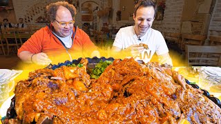 EXTREME Food in Iran Whole DINOSAUR LAMB PLATTER  NEVER SEEN Village COOKING of Iran [upl. by Elleiad]