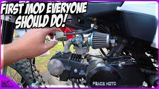 First Mod Everyone Should Do After Buying A Chinese PitDirt Bike To Improve Performance [upl. by Dera]