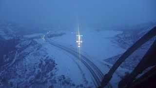 Landing in a snowstorm at Aspen [upl. by Eirolam]