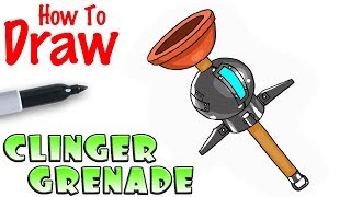 How to Draw Clinger Grenade  Fortnite [upl. by Inar]