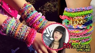 DIY Pulseras con ligas  Akari Beauty [upl. by Artemla]