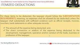 Deductions from the Gross Income  Itemized Deductions vs Optional Standard Deductions [upl. by Nitsreik]