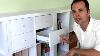 How to assemble Ikea bookshelf drawers  EXPEDIT KALLAX shelf [upl. by Sunshine84]