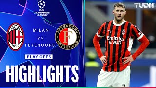 HIGHLIGHTS  AC Milán 1121 Feyenoord  UEFA Champions League 2425  TUDN [upl. by Pam]