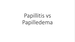 Papillitis vs Papilledema  Ophthalmology [upl. by Heins129]