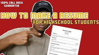 How To Make A Resume With No Job Experience In Highschool [upl. by Obrien]