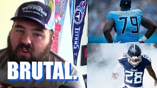 Tennessee Titans fan reaction to TERRIBLE news about Lloyd Cushenberry and Quandre Diggs being out [upl. by Nerat578]