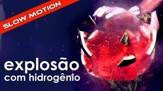 Explosão com hidrogênio em slow motion EXPERIÊNCIA de FÍSICA [upl. by Leahcimal937]