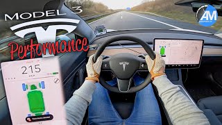 2021 TESLA Model 3 Performance  Launch Control amp 100200 kmh acceleration🏁  by Automann [upl. by Amaral492]